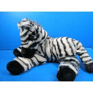 Fiesta 15" Laying Down Zebra Plush Stuffed Animal Black White Striped
